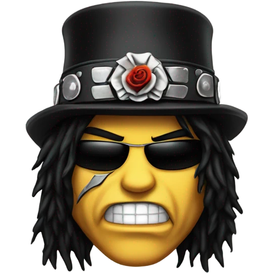 Slash from Guns'N'Roses face emoji