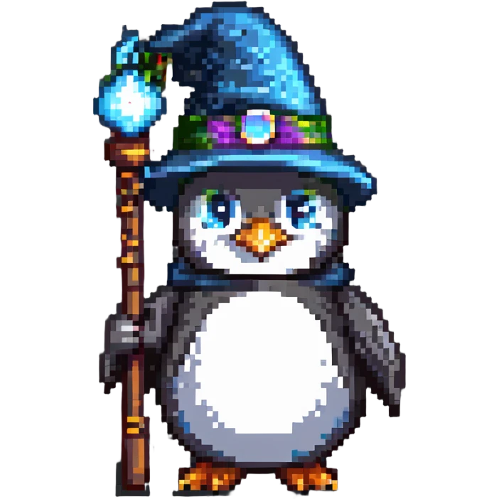 A penguin wizard emoji