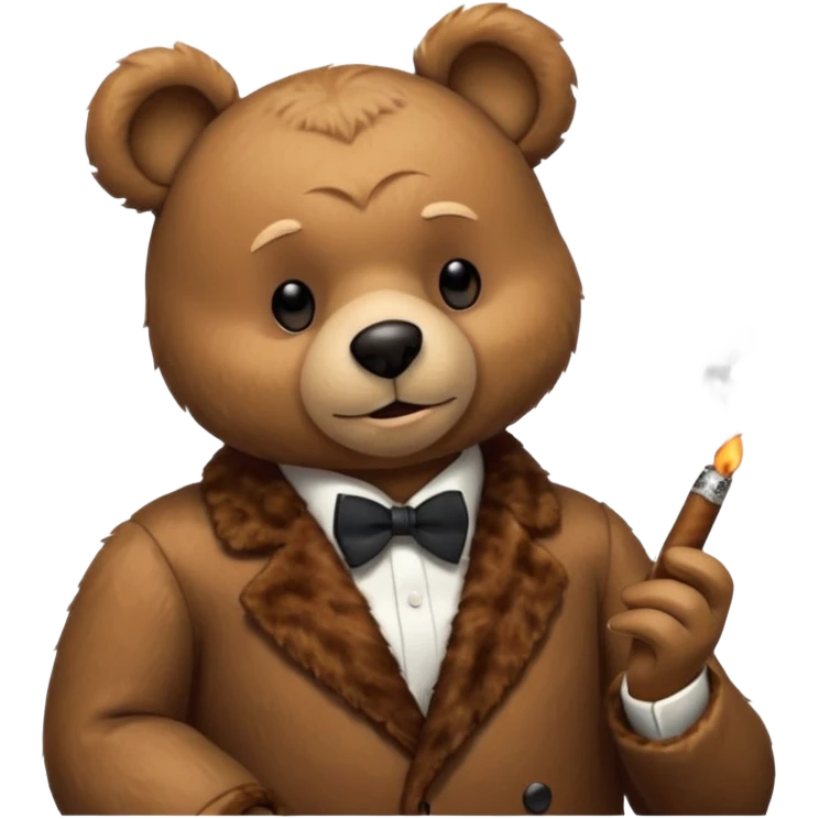 Teddy bear listening to Sinatra smoking cigar  emoji