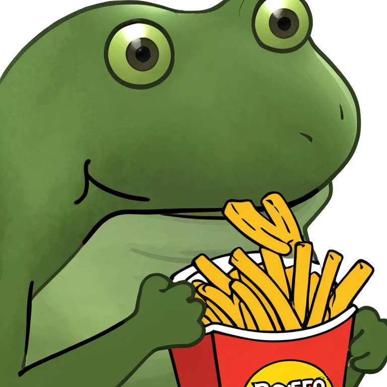 Butterfly eating fries emoji