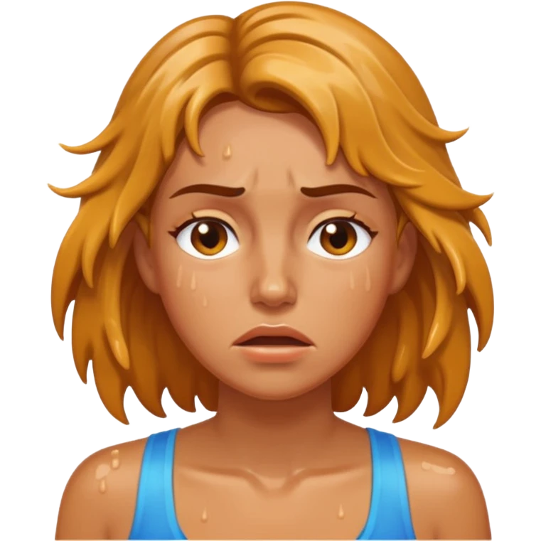 sweaty woman exhausted emoji
