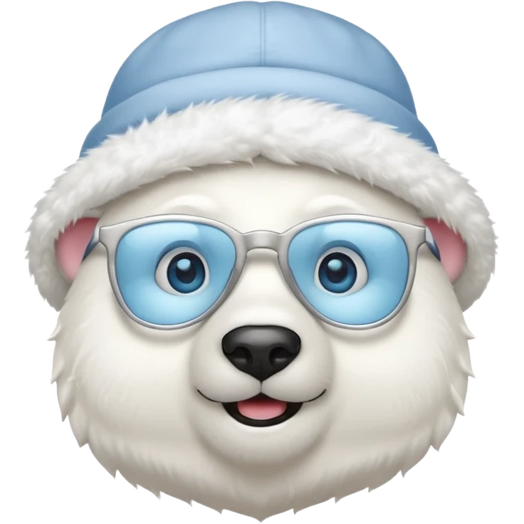  polar bear wearing glasses and a hat emoji