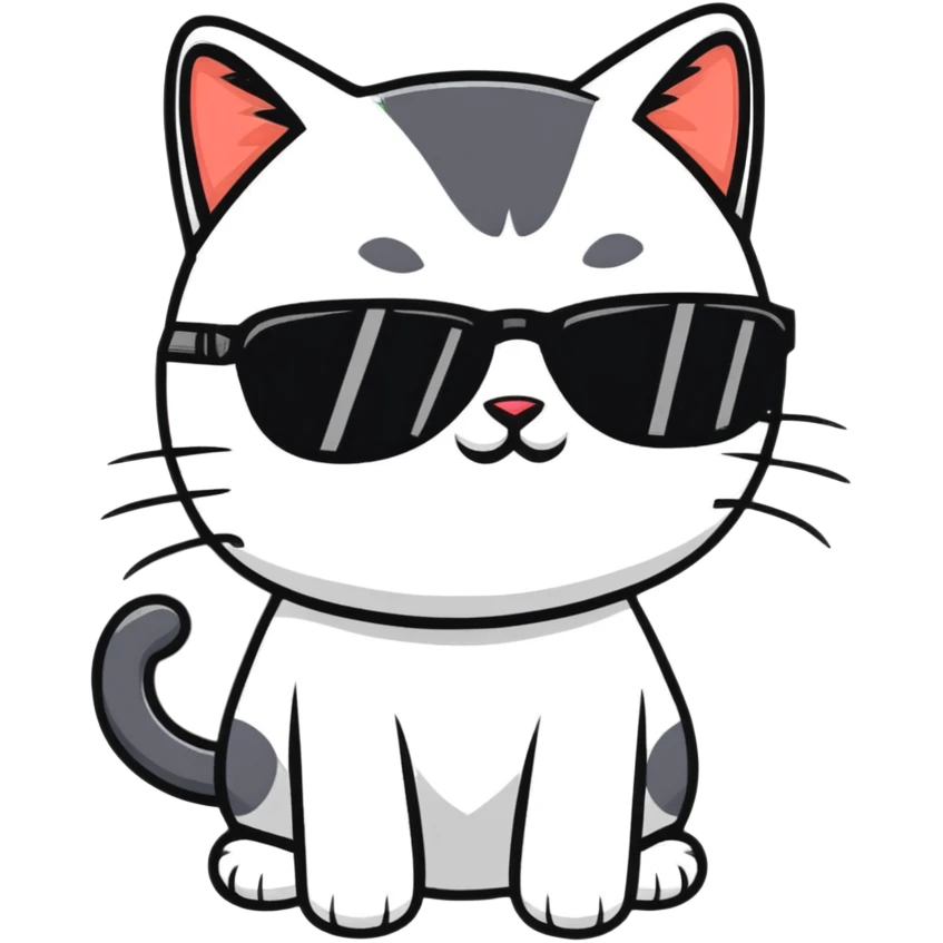 Cat with sunglasses emoji