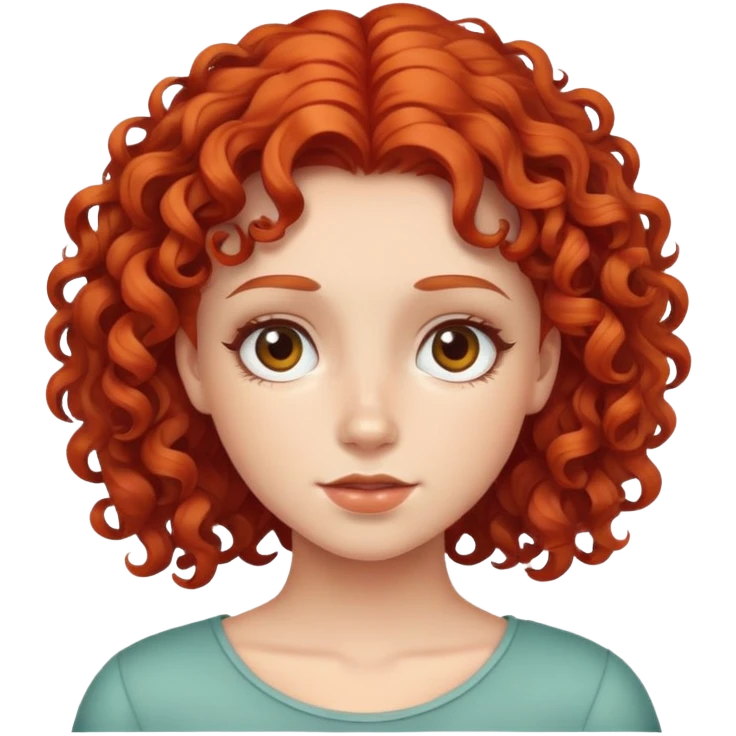 Girl with curly red hair emoji