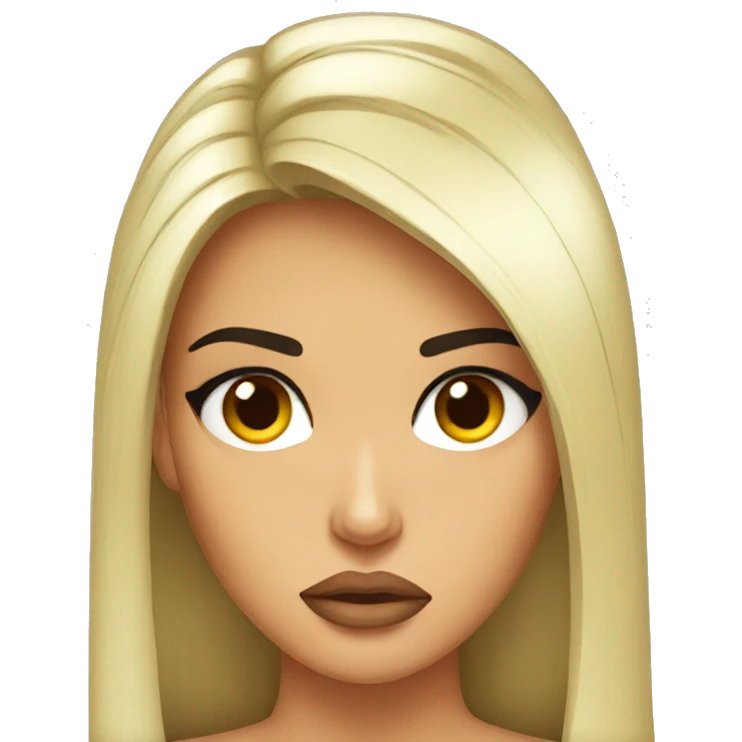 Kim K scowling emoji