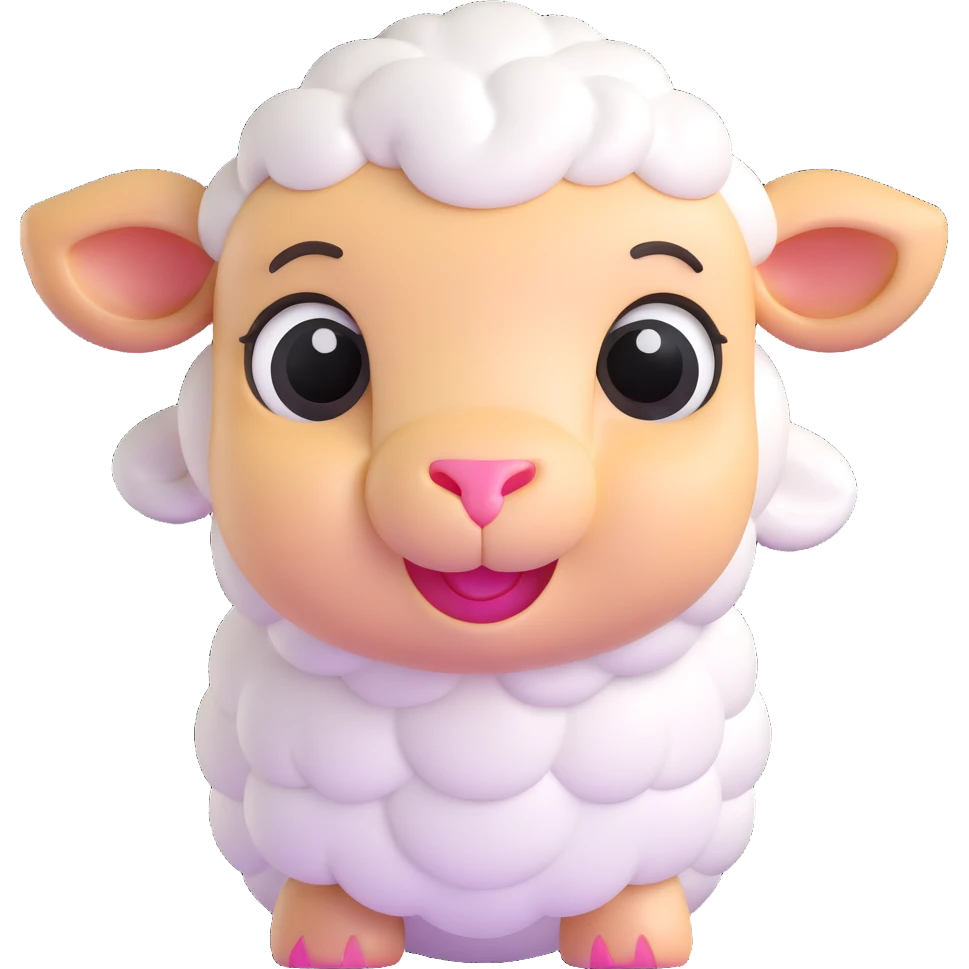 smiling lamb with big eyes emoji