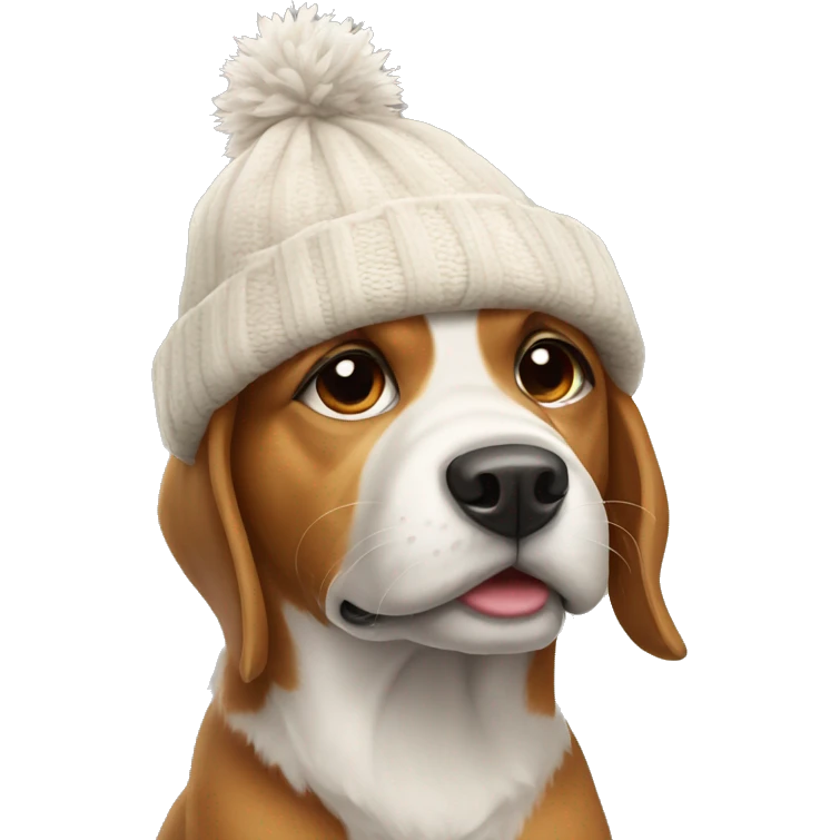 Dog in winter hat emoji