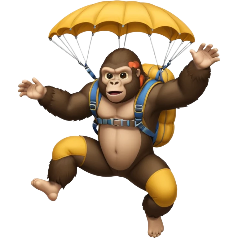 fait moi un gorille qui fait du parachute  emoji