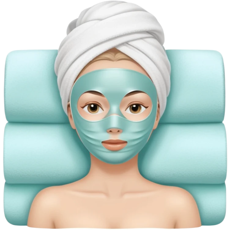 white Lady with face mask spa beauty full face relaxing emoji