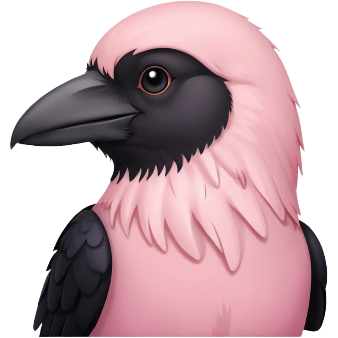 Pastel pink crow emoji
