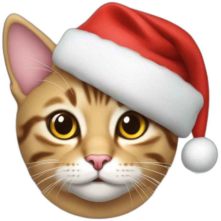 cat happy con gorrito de navidad emoji