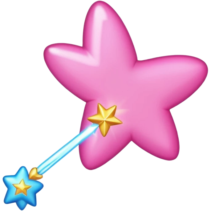 shooting star with a pink heart instead of a star at the end of a wand emoji emoji
