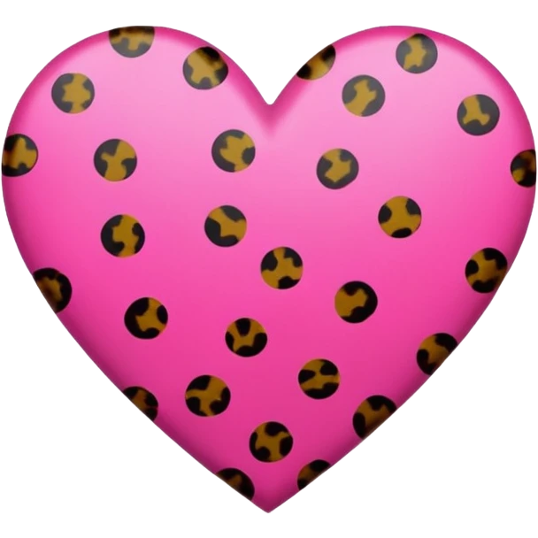 corazón simple color rosa fucsia con manchas de leopardo emoji