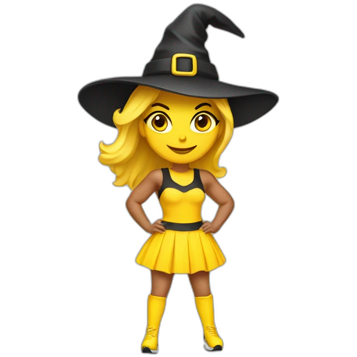 Sexy yellow Witch sportswoman emoji