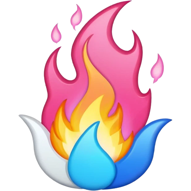 pink,white, and blue flame emoji