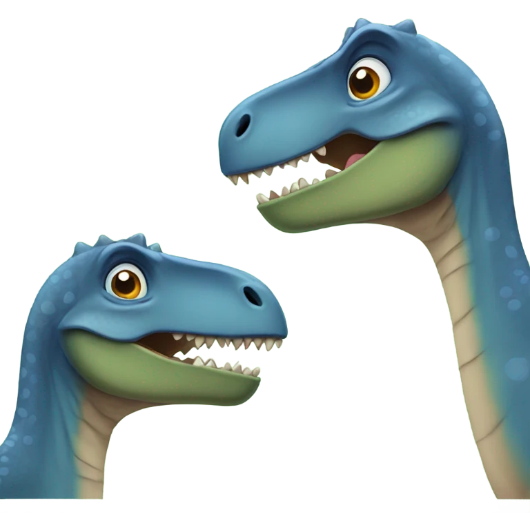Two dinosaurs, one male and one female in love emoji