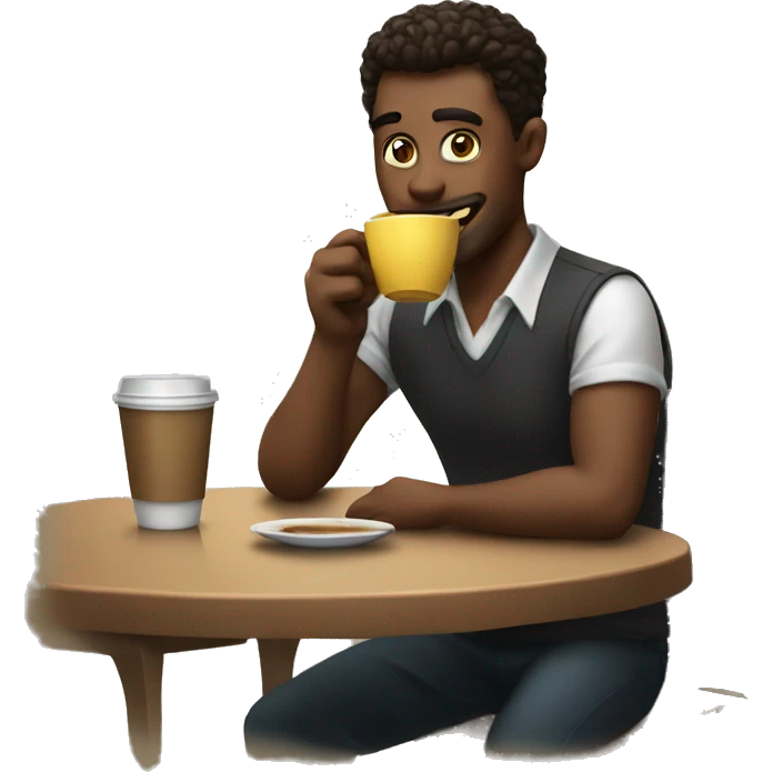 A men drink coffe emoji