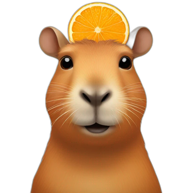 Capybara with orange on his head emoji