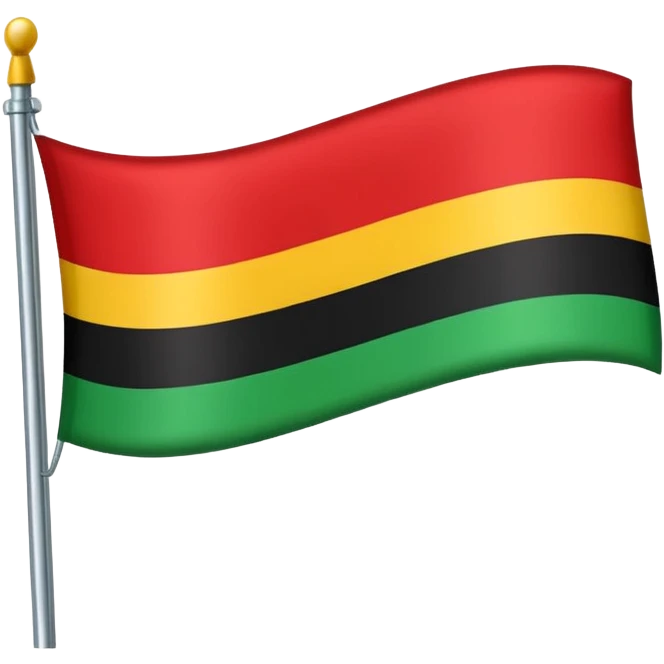 A flag with red on the top black in the middle and green on the bottom emoji