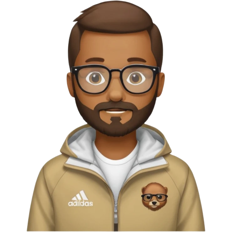 I need a weasel with beard and glasses in an adidas jacket emoji