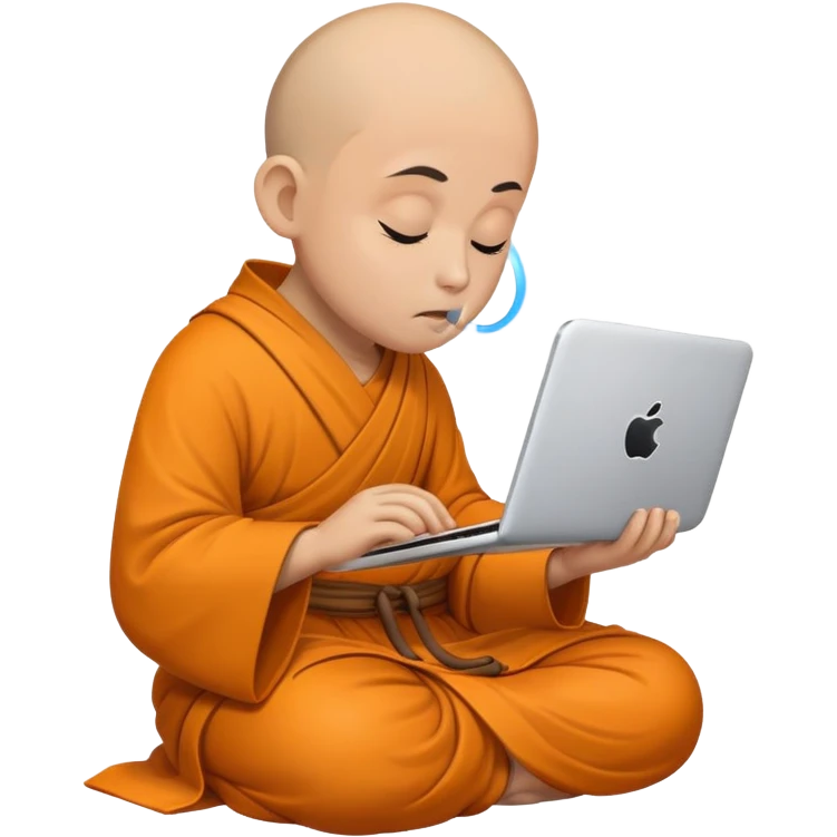 logo monk breathing browsing internet emoji