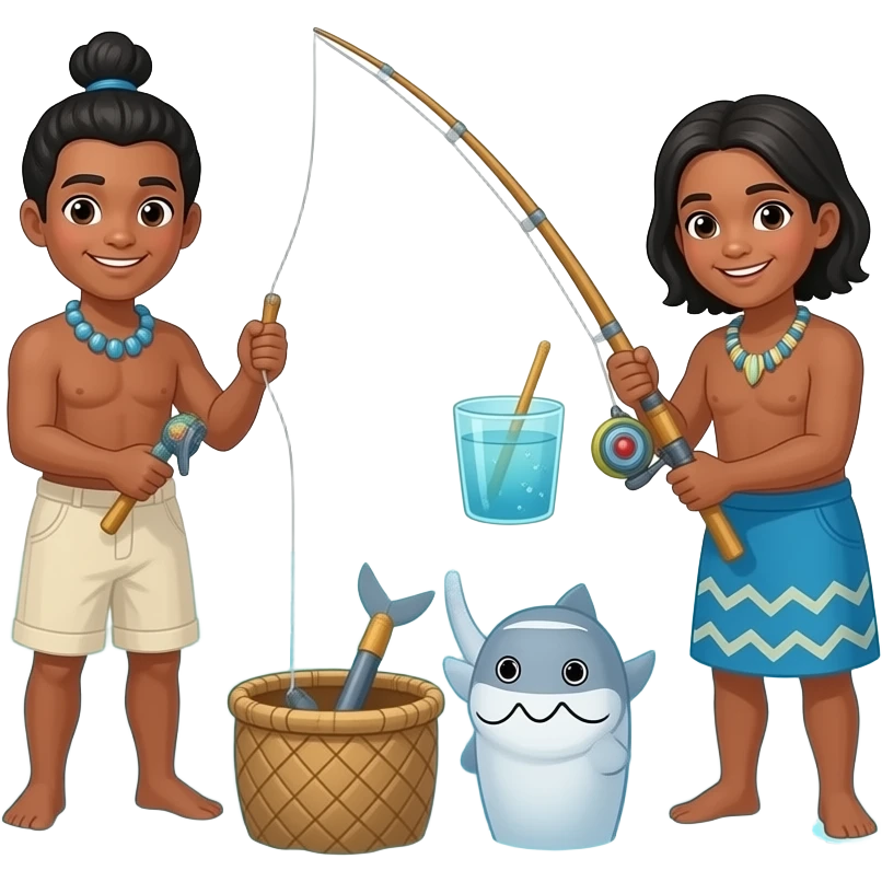 PRESERVING:  FISHING RIGHTS Tuvalu people fishing  in the sea emoji