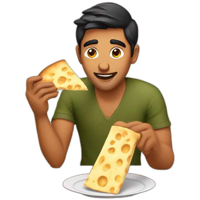 indian bro eating cheese naans emoji