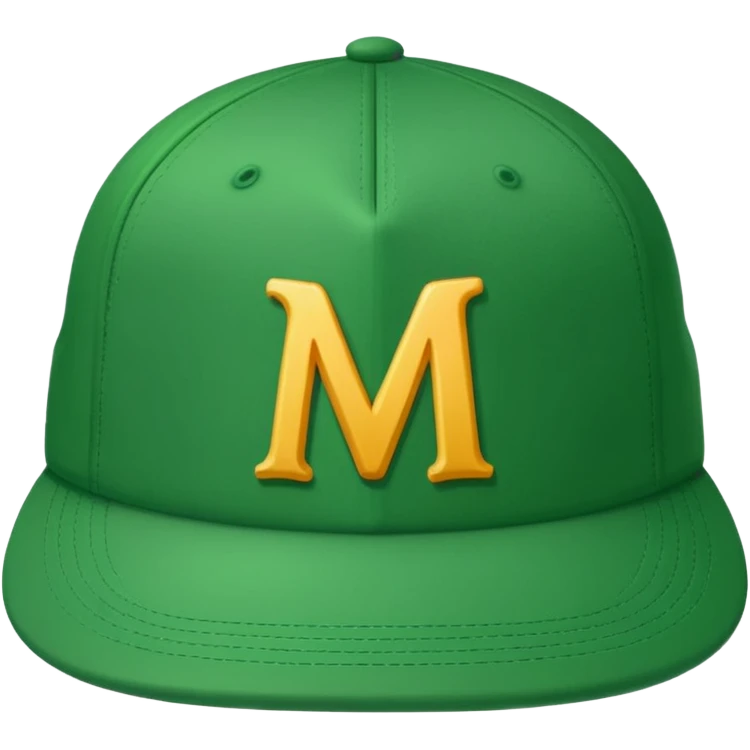 green cap with letter m on it emoji