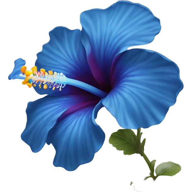 Blue hibiscus flower emoji