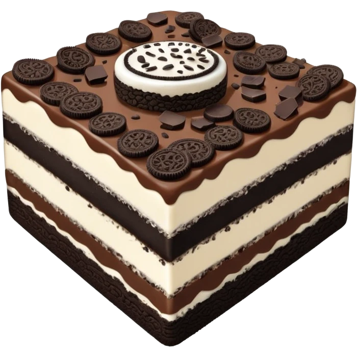 oreo cake square shape slim layer one topping oreo emoji