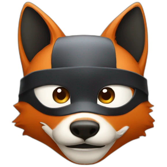 Fox with a zorro mask emoji