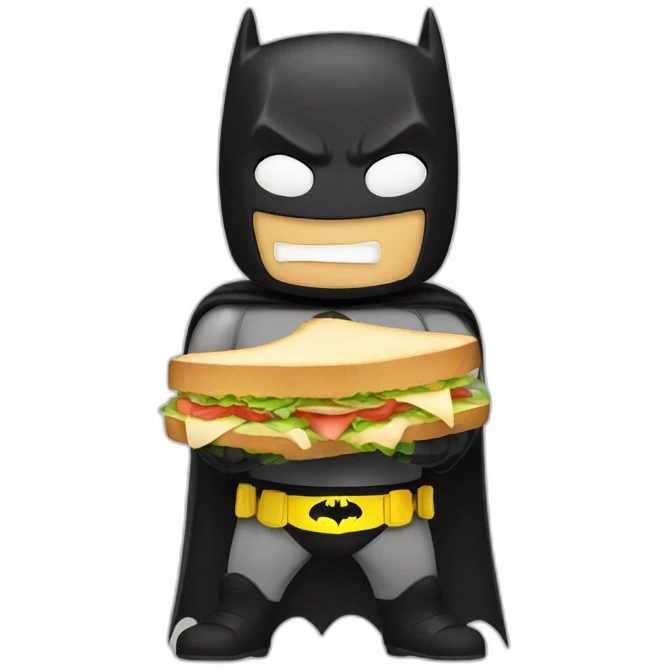 Batman eating a sandwich emoji