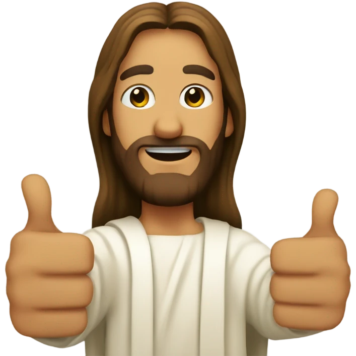Jesus giving a thumbs up emoji