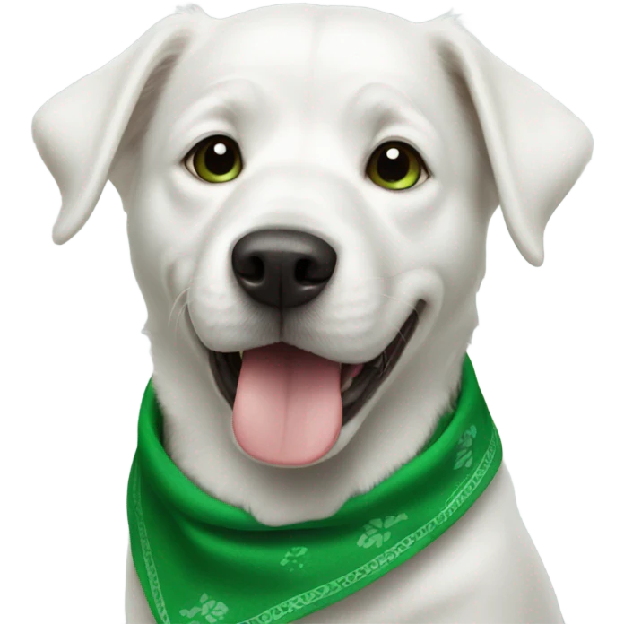white dog with green bandana emoji