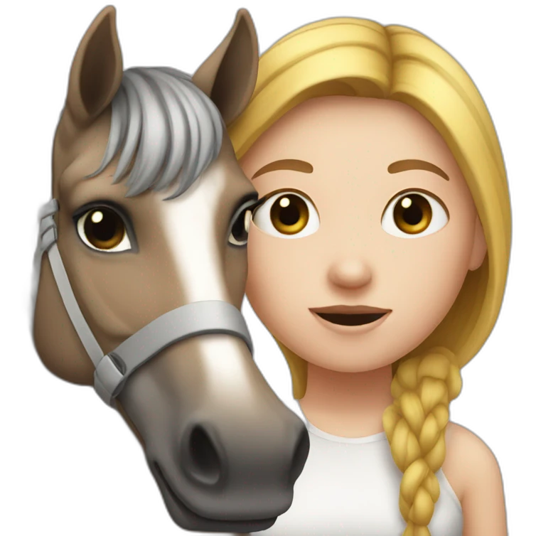 the white face girl with horse emoji