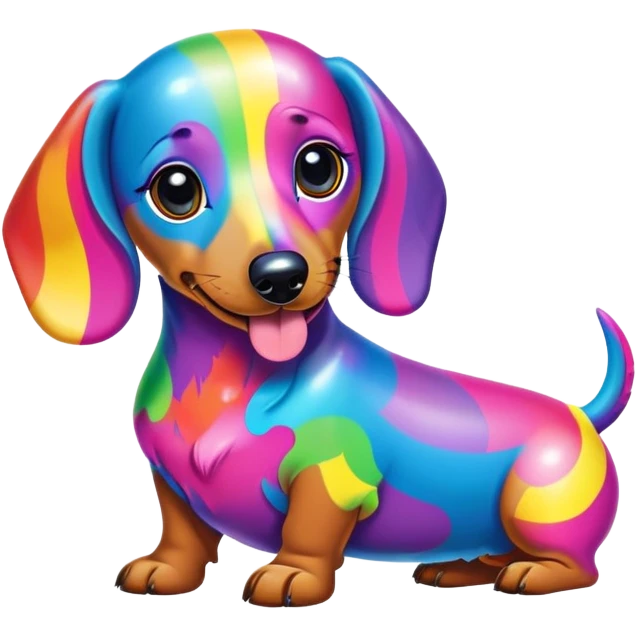 rainbow lisa frank daschund emoji