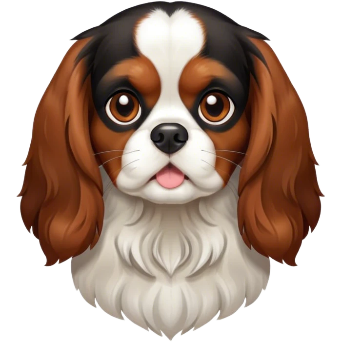 Cavalier King Charles spaniel black and brown dog Black and brown emoji