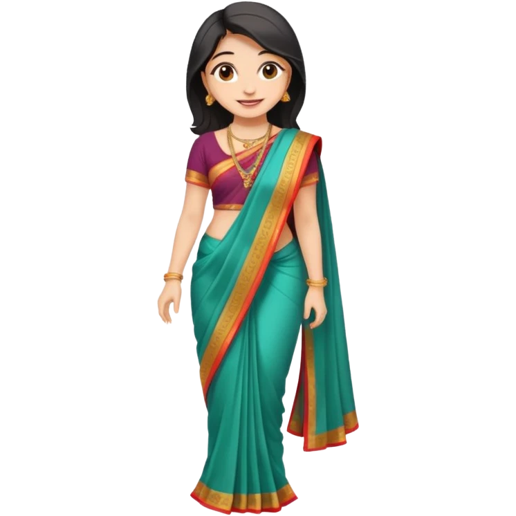 Girl with saree full body emoji