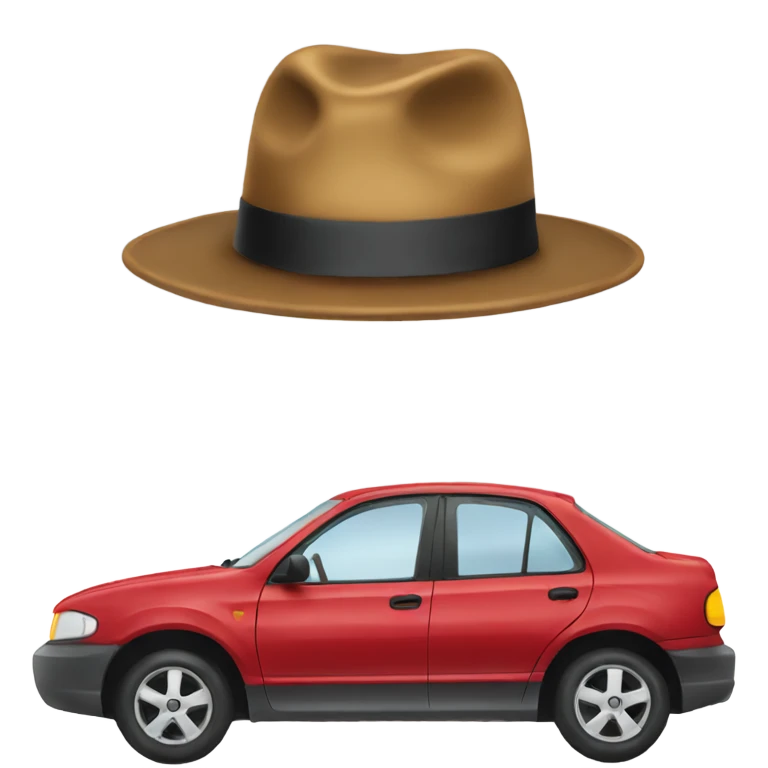 Car with a hat  emoji