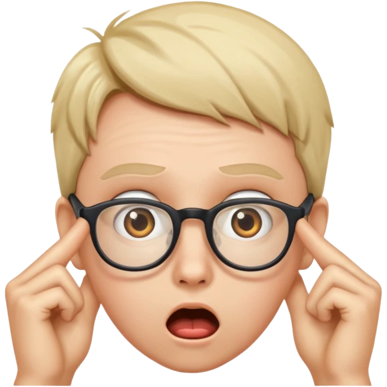 Shocked emoji taking off glasses emoji