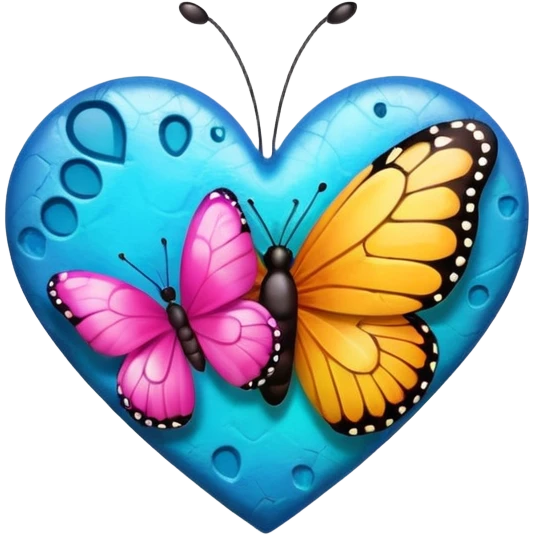 heart with a paw print and a butterfly emoji