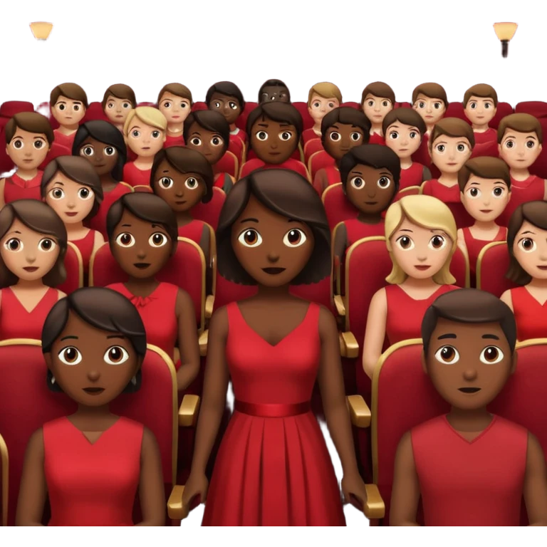 audience silhouettes with one person highlighted emoji