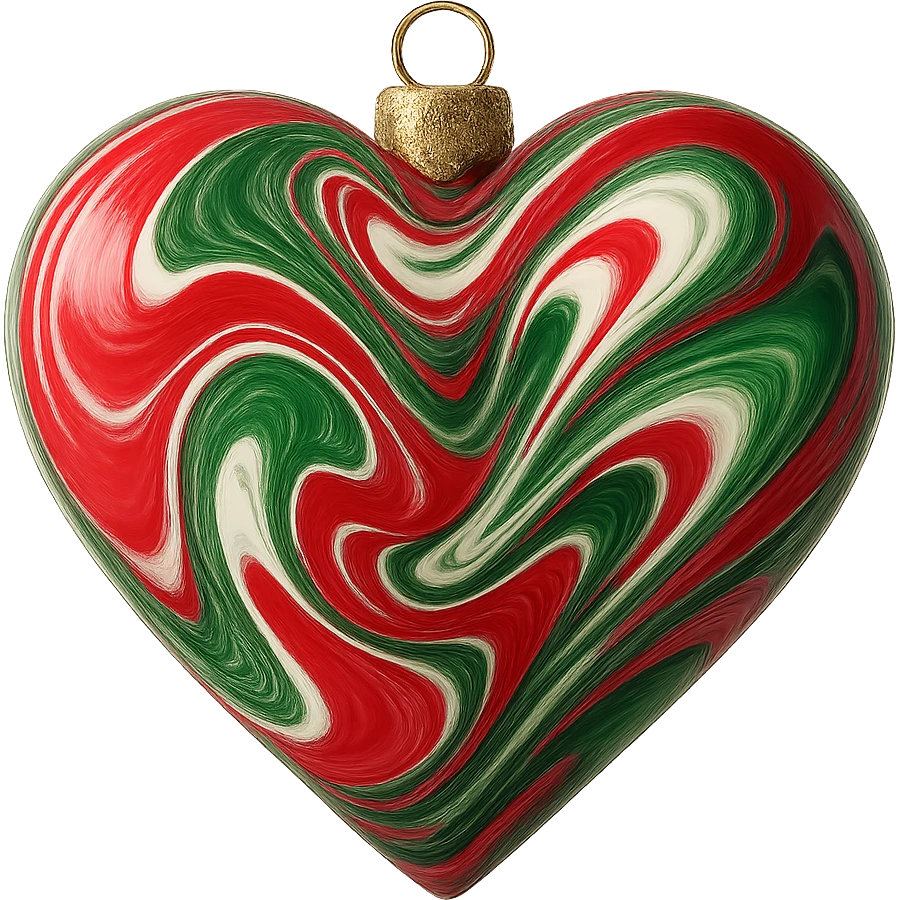 christmas heart with a swirling marble effect   , remove background emoji