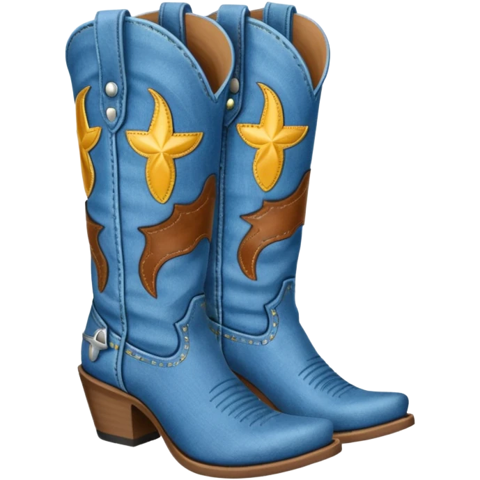 Denim cowgirl boots emoji