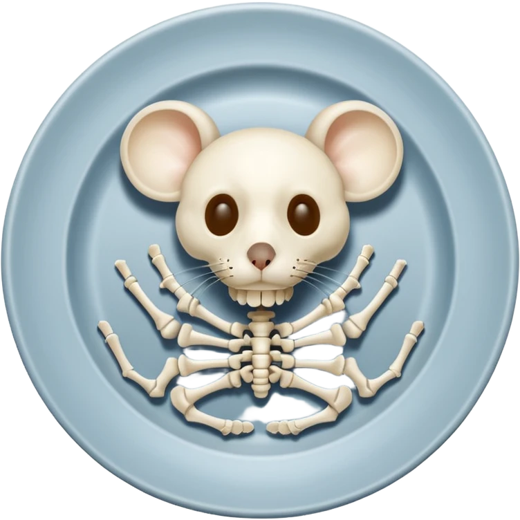 Mouse skeleton in a plate emoji