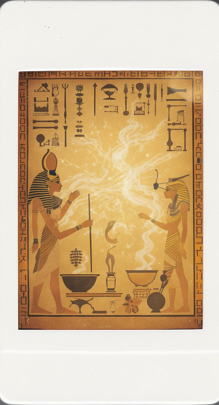 ancient Egyptian cooking scene in hieroglyphic style emoji