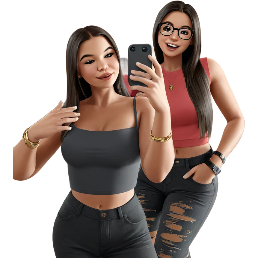 selfie fun with friends emoji