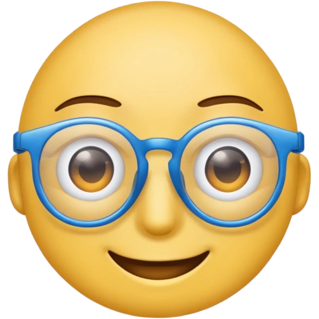 eye looking emoji with blue glasses emoji