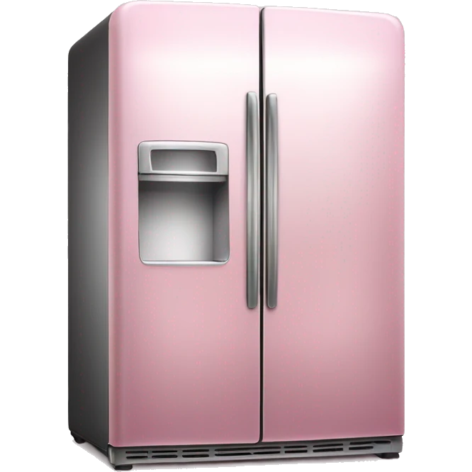 Realistic metallic light pink fridge isolated.  emoji