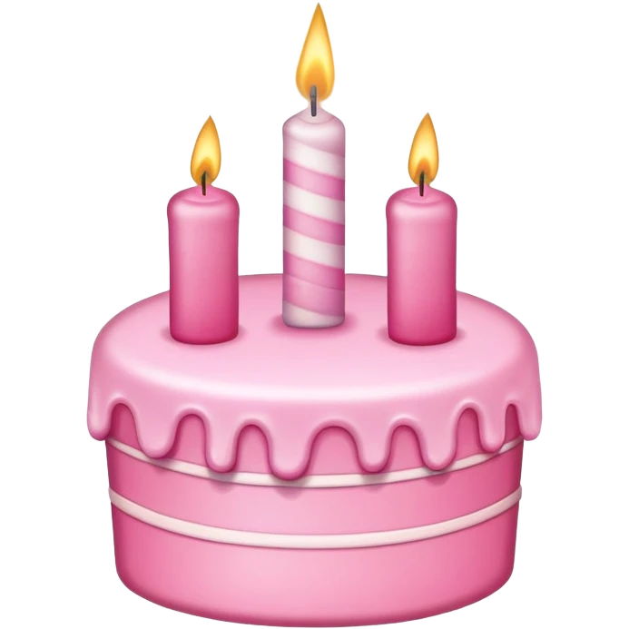 pink birthday cake one layer one candle emoji